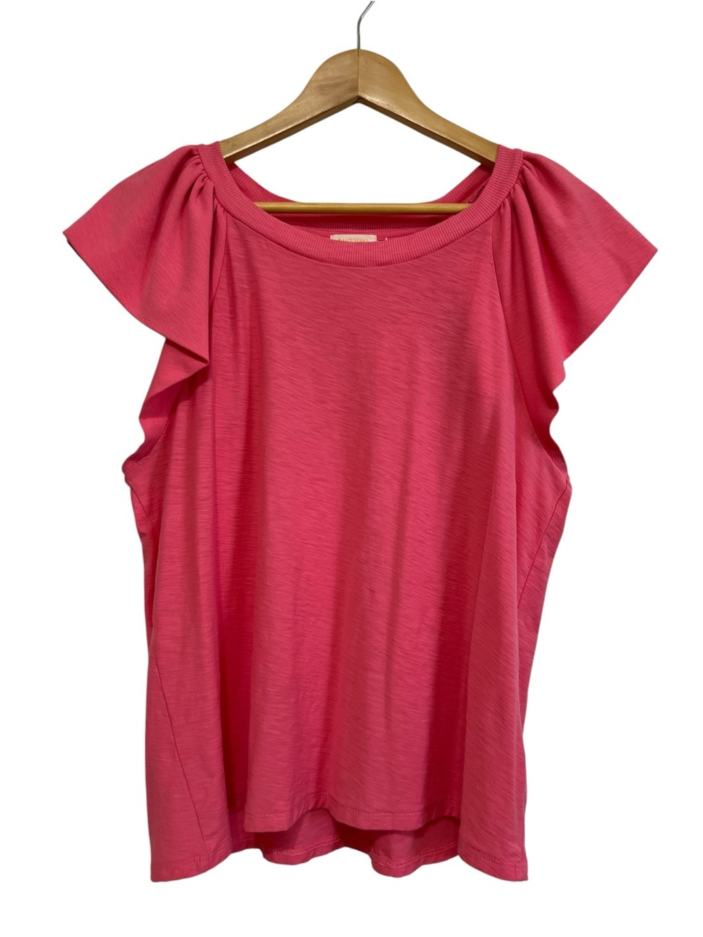 Nation LTD Flutter Sleeve Top Pima Cotton Pink Size XL